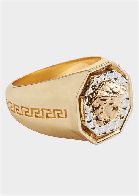 versace medusa ring octagonal head|versace medusa head ring.